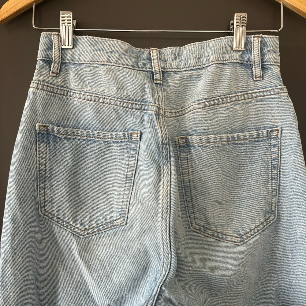 PacSun Light Contrast Patched Knee Panel High Waisted Straight Leg Jeans size 26 - Picture 9 of 11